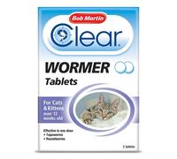 Bob Martin Clear Wormer Tablets For Cats & Kittens (2 Tabs)
