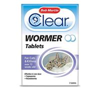 Bob Martin Wormer for Cats Clear – Clinically Proven, Suitable for Kittens – 2 Tablets