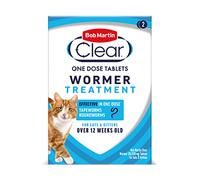 Bob Martin Clear Wormer Treatment for Cats (2 Tablets) - Suitable for Kittens, Clinically Proven Treatment