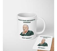Bob Mortimer I Hope Your Birthday is Shhhhhh Just Magic Mug - Funny Birthday Gift - Humour Coffee Cup - 11oz Ceramic - Heat Change or Standard - Optional Matching Coaster - Comedy Novelty Present