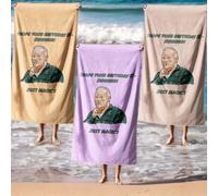 Bob Mortimer I Hope Your Birthday Is Shhhhhh Just Magic Towel - Change Background Colour - Funny Birthday Gift - Soft Absorbent Cotton - Multiple Sizes - Humour Bathroom Accessory