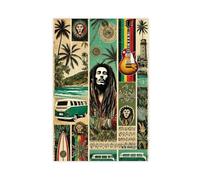 Bob Poster Marley 13 Wailers Live 1975 Canvas Aesthetic Cover Vintage Picture Paintings for Living Room Decoration 12x18inch(30x45cm)