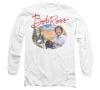 Bob Ross A Warm Winter Unisex Long Sleeve T Shirt, White, Large