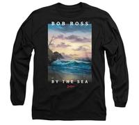 Bob Ross By The Sea Unisex Long Sleeve T Shirt, Black, Large