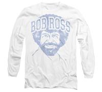 Bob Ross Collegiate Unisex Long Sleeve T Shirt, White, XX-Large