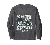 Bob Ross Happy Accidents Long Sleeve T-Shirt, Adult Unisex, Dark Heather Grey, Medium
