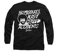 Bob Ross Happy Accidents Unisex Long Sleeve T Shirt, Black, Medium