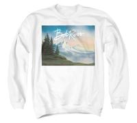 Bob Ross Landscape Signature Unisex Sweatshirt, White, X-Large
