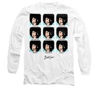 Bob Ross Many Faces of Bob Pop Art Unisex Long Sleeve T Shirt, White, Small