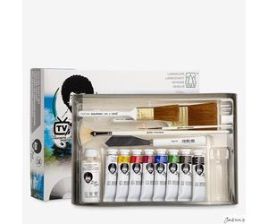 Bob Ross Master Paint Set Oil Colours 37ml Liquid White 118ml Wet-On-Wet Art Kit