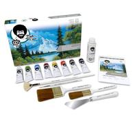 Bob Ross Meister Painting Set with Oil Paints and Brushes - 15 Piece Set for Landscape Painting