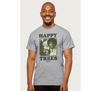 Bob Ross Men's Happy Trees T-Shirt in Mid Grey | Size: XL Bob Ross Mid Grey XL