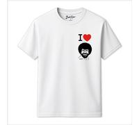 Bob Ross Men's I Love Bob T-Shirt in White | Size: 5XL Bob Ross White 5XL