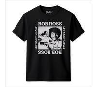 Bob Ross Men's Let's Get Crazy T-Shirt in Black | Size: 3XL Bob Ross Black 3XL