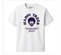 Bob Ross Men's Retro Trees T-Shirt in White | Size: 4XL Bob Ross White 4XL