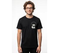 Bob Ross Men's Signature T-Shirt in Black | Size: Medium Bob Ross Black M