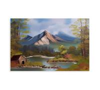 Bob, Ross Mountain Retreat 1 Canvas Poster Wall Art Decor Print Picture Paintings for Living Room Bedroom Decoration Unframe: 12x18inch(30x45cm)