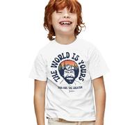 Bob Ross The World is Yours Kids T Shirt, White, 3-4Y
