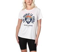 Bob Ross The World is Yours Ladies T Shirt, White, Medium
