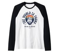 Bob Ross The World is Yours Raglan Baseball Tee