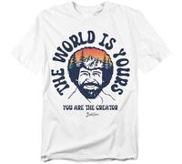 Bob Ross The World is Yours Unisex T Shirt, White, XXX-Large