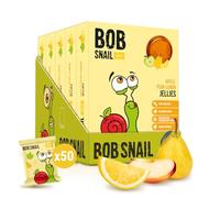 Bob Snail Healthy Fruit Snacks - Jelly Gems with Apple, Pear and Lemon - No Added Sugar, Gelatine Free - Natural Sweet Gummy Treats for Kids and Adults, Mini Fruit Bars To Go - 50 Pieces