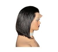 Bob Wig 13x4 Lace Front with Baby Hair Straight Human Hairs Bob Wigs for Black Women 180 Density Adds Volume(Black)