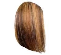 Bob Wig Human Hair 12in Straight Short C-shaped Side Part Honey Blonde Wig Human Hair Glueless Adjustable straps Side Part Wig Human Hair Blonde Bob Lace Front Wigs Human Hair for Black Women