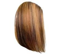 Bob Wig Human Hair 12in Straight Short C-shaped Side Part Honey Blonde Wig Human Hair Glueless Adjustable straps Side Part Wig Human Hair for Black Women, Side Part Wig Human Hair