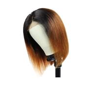 Bob Wig Human Hair Glueless Short Straight 13x4 HD Lace Front Pre Plucked Wigs For Women Adds Volume(Reddish Brown,14inch)