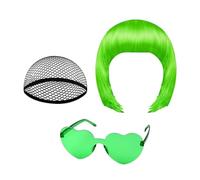 Bob Wig | Neon Cosplay Headpiece - Halloween Wig Props - for Women Ladies Stage Performance Content Creators Themed Events Comic Conventions Costume Parties Theater Performers