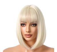 Bob Wig with Bangs Heat Resistant Density Straight Layered Wig