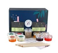 BOBA BAR Sunny Day - Mixed Bubble Tea Kit (Serves 4) with 4 - Different Mixed Tea Flavours, 4 - Popping Boba & Jelly Toppings, Tapioca pearls bubble tea| Green tea and Assam bags.