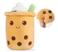 BoBa Bubble Tea Plushie - Fluffy Ice Cream Animal Pillow, Comfortable Cuddle Toy