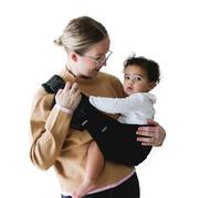 Boba Buddy Toddler Carrier Sling - 100% Cotton Baby Sling Carrier Toddler, Ergonomic with Adjustable Straps, Safety Buckle and Roomy Seat, Includes Matching Carry Bag (9-48 Months/18-44 lbs) - Black