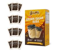Boba Fide Boba Tapioca Instant Pearls with Brown Sugar, 12 Packs of Black Microwaves Tapioca Pearls for Boba Bubble Tea, Ready in 25 Seconds, No Corn Syrup, Preservant