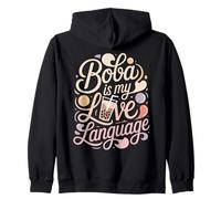 Boba Is My Love Language Boba Tea Zip Hoodie