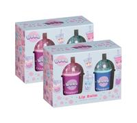 Boba Lip Balm Set 2pcs x Pack of 2 - Raspberry & Blueberry - Perfect for Popping Onto Your Desk or Vanity Table - Provides Hydration and Protection for Your Lips