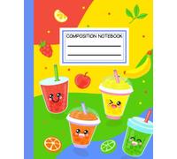Boba Milk Tea Composition Notebook Wide Ruled: Kawaii Bubble Tea Notebook for Girls Boys Kids Teens | Boba Tea Journal Diary | Cute Japanese Chinese ... and College | Boba Lover Gift 7.5 x 9.25