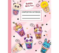 Boba Milk Tea Composition Notebook Wide Ruled: Kawaii Bubble Tea Notebook for Girls Boys Kids Teens | Boba Tea Journal Diary | Cute Japanese Chinese ... and College | Boba Lover Gift 7.5 x 9.25