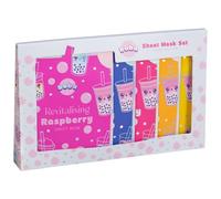 Boba Sheet Mask Set 5pk - Includes: 1 X Calming Blueberry, 1 X Cooling Strawberry, 1 X Revitalising Raspberry, 1 X Moisturising Passion Fruit, 1 X Brightening Mango