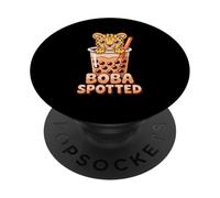 Boba Spotted Animal Lover Cute Leopard Bubble Tea Fun PopSockets Adhesive PopGrip