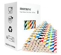 Boba Straws Disposable Bubble Tea Smoothies Jumbo Milkshake Shakes Slushy Tapioca Pearls 12mm Extra Super Wide Drinking Paper Straw for Birthday Shower Party Supplies, Stripes 100PCS