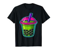 Boba Tea Art Bubble Tea Lover Design Cute Matcha Cup Anime T-Shirt