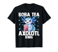Boba Tea Axolotl King Bubble Milk Kawaii Kids T-Shirt