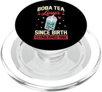 Boba Tea Lover Since Birth Established 1982 Boba Birthday PopSockets PopGrip for MagSafe