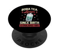 Boba Tea Lover Since Birth Established 1985 Boba Birthday PopSockets Adhesive PopGrip