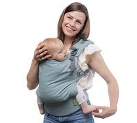 Boba X Baby Carrier Newborn to Toddler - Adjustable Front and Backpack Carrier Petite to Plus Size 7-45 lbs, Ergonomic Baby Carrier with Crossable Straps - Seafoam