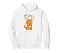 Bobaholic Cute Cat Drinking Boba Bubble Tea Cat Boba Lover Pullover Hoodie