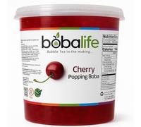 Bobalife Cherry Popping Boba Pearls 3.4kg - Fruit Juice Filled Bubble Tea Pearls, Boba Topping for Drinks, Desserts, Cocktails & Slush - Vegan & Gluten Free